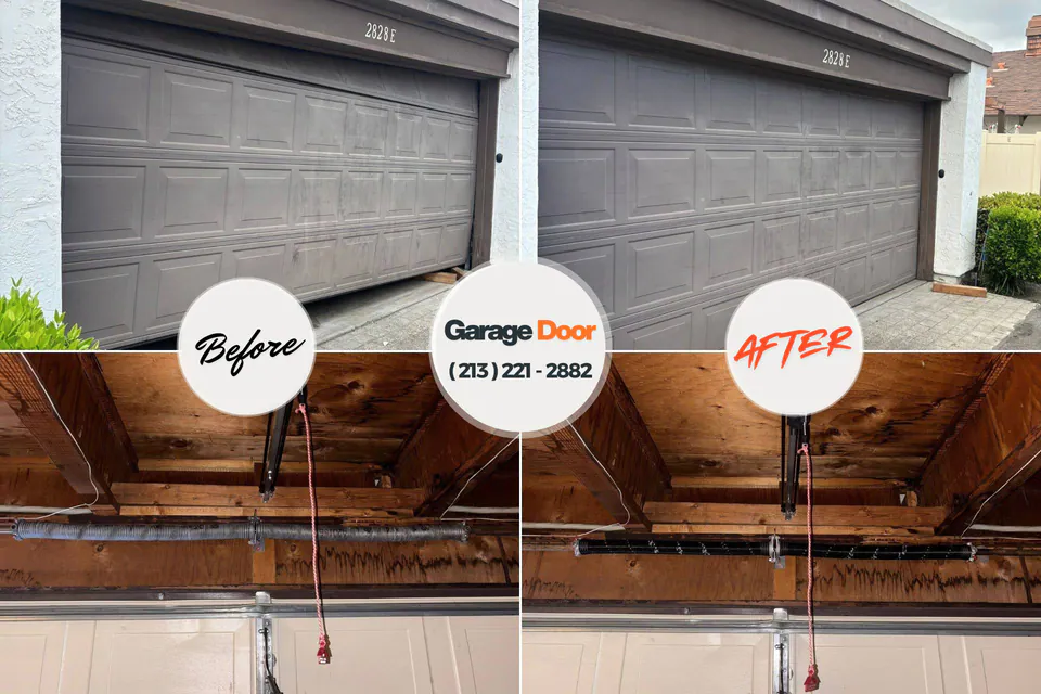 Before and after: garage door repair North Kansas City, MO